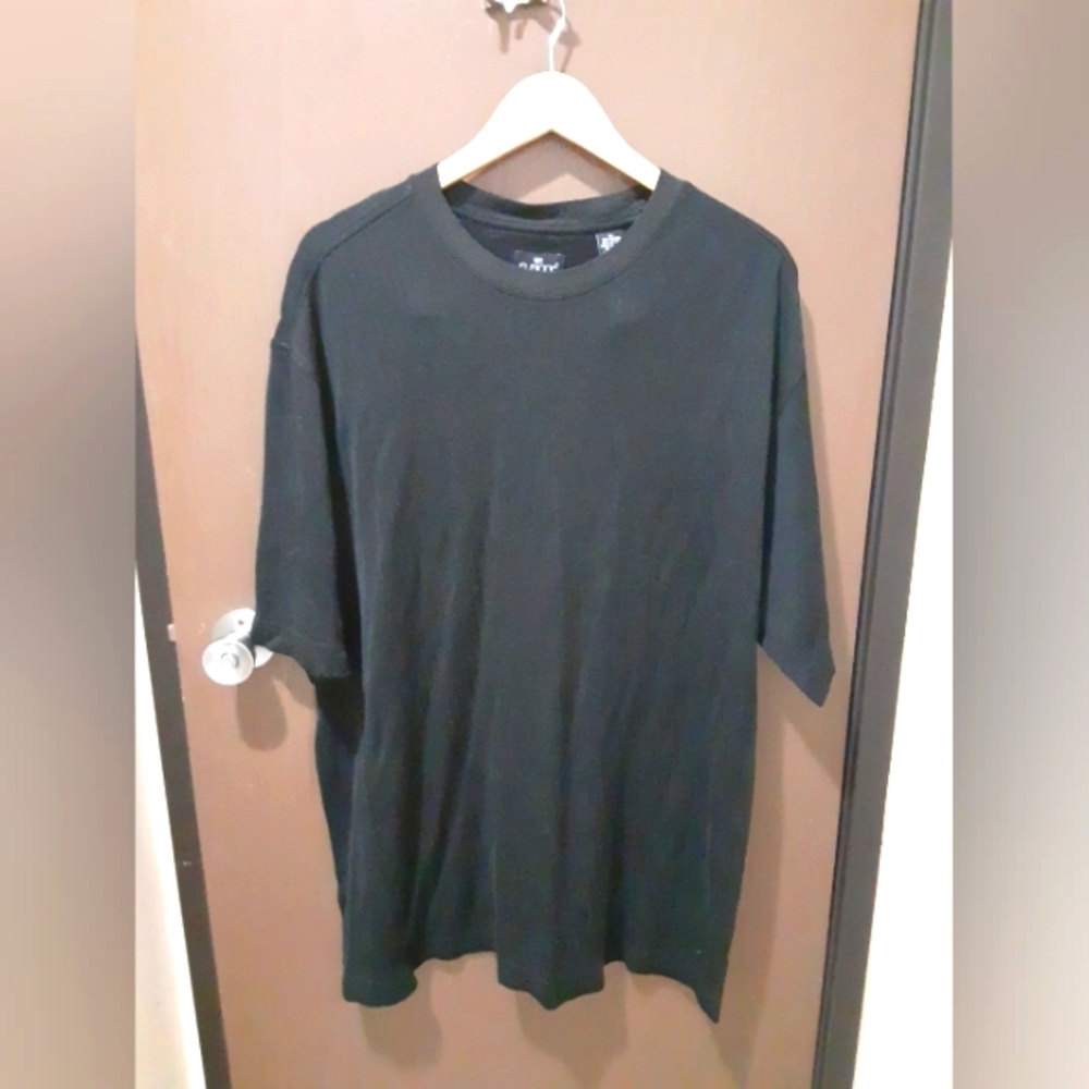 Fusione Men's Ribbed Short Sleeve Sweater PullOver Black Size XL Black